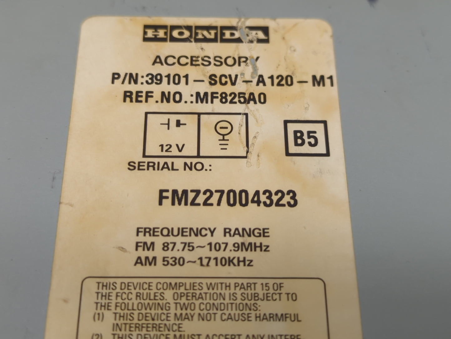 2003-2006 Honda Element Radio AM FM Cd Player Receiver Replacement P/N:39101-SCV-A120-M1 Fits OEM Used Auto Parts - Oemuseda