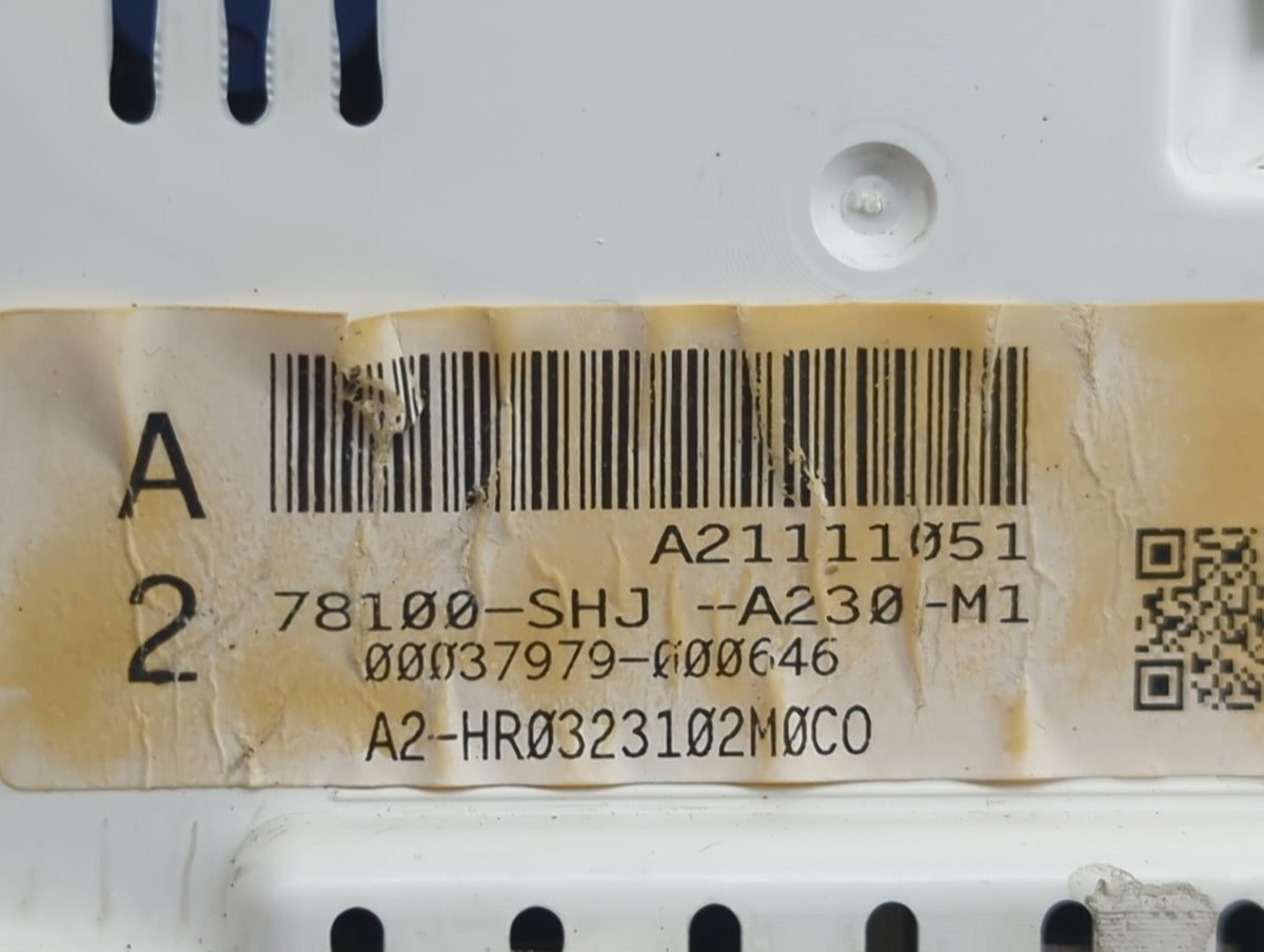 2005-2010 Honda Odyssey Instrument Cluster Speedometer Gauges P/N:78100-SHJ-A230-M1 Miles:180K Fits OEM Used Auto Parts - Oe