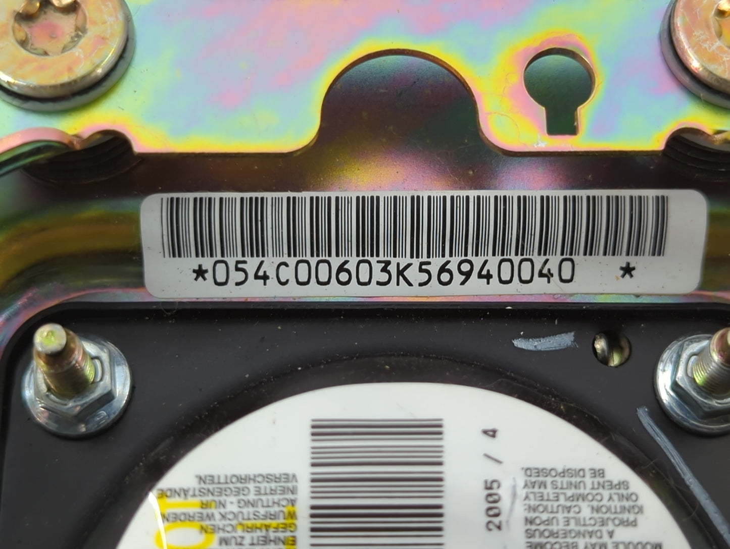2006-2008 Hyundai Sonata Air Bag Driver Left Steering Wheel Mounted P/N:PW260PH390BAR GE1P0910835 Fits Fits 2006 2007 2008 O