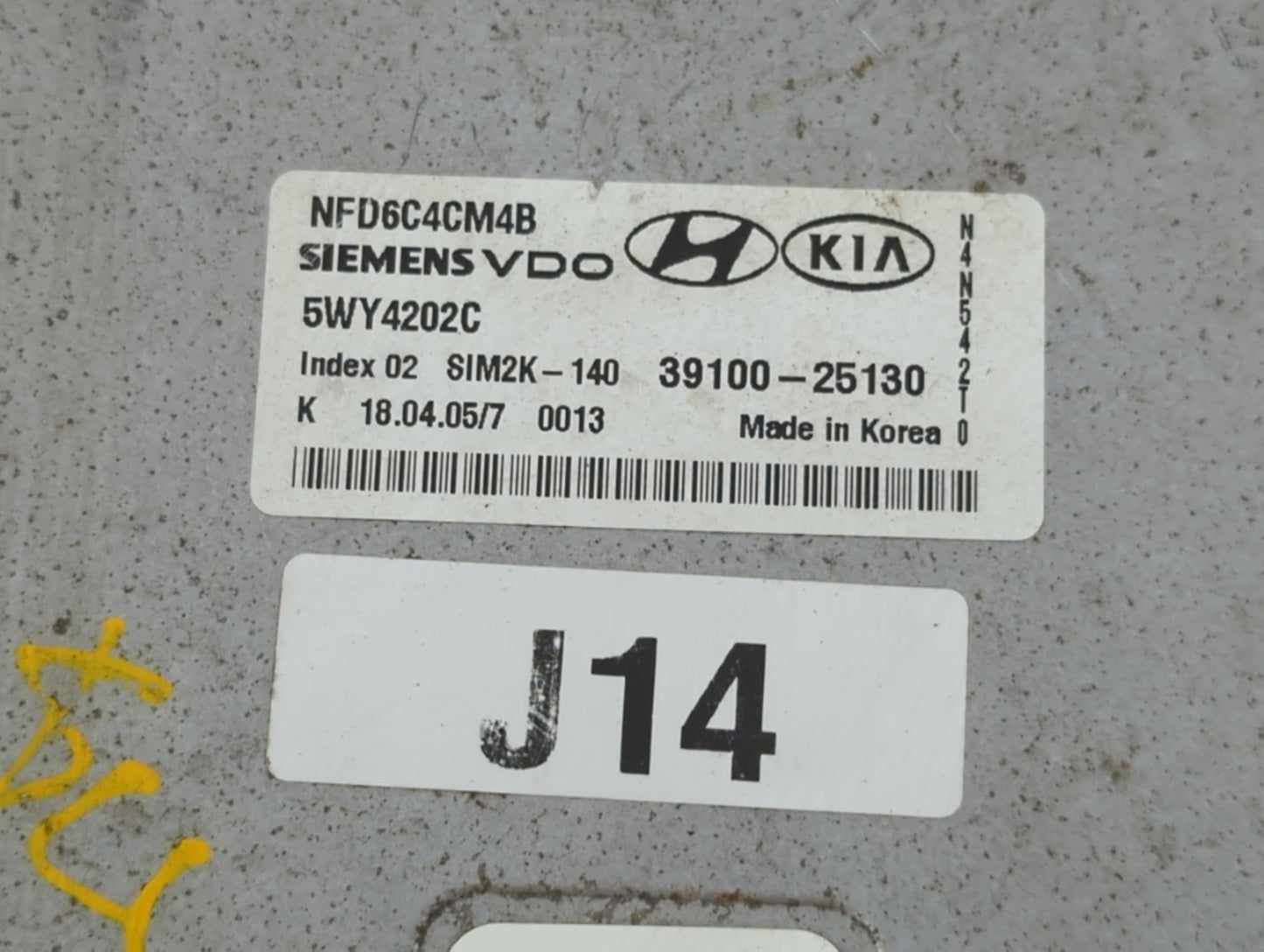 2006-2008 Hyundai Sonata PCM Engine Control Computer ECU ECM PCU OEM P/N:39100-25130 Fits Fits 2006 2007 2008 OEM Used Auto
