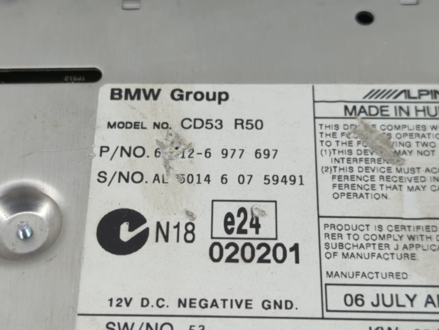 2006 Mini Cooper Radio AM FM Cd Player Receiver Replacement Fits OEM Used Auto Parts - Oemusedautoparts1.com