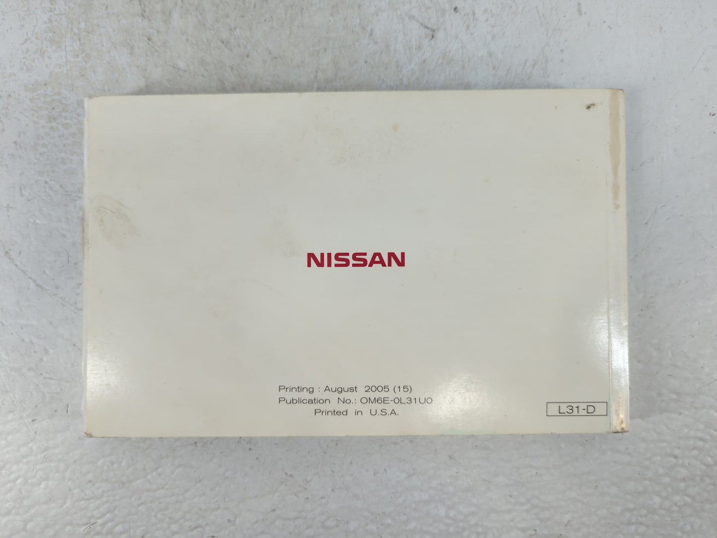 2006 Nissan Altima Owners Manual Book Guide P/N:OM6E-0L31U0 OEM Used Auto Parts - Oemusedautoparts1.com