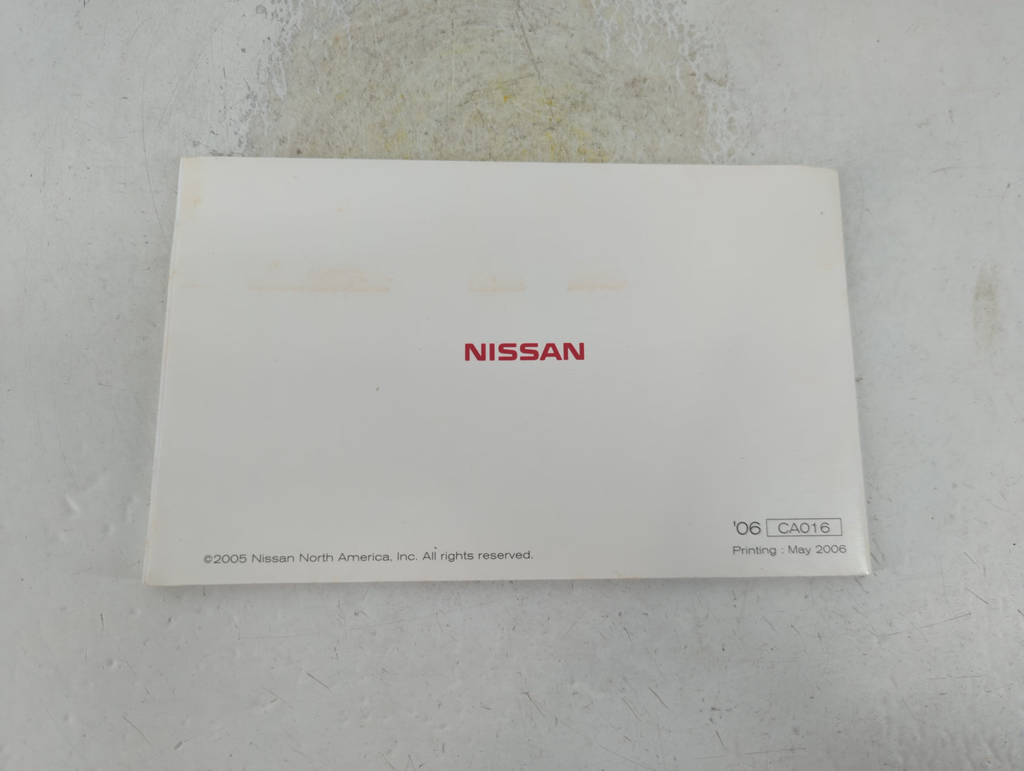 2006 Nissan Murano Owners Manual Book Guide P/N:CA016 OEM Used Auto Parts - Oemusedautoparts1.com