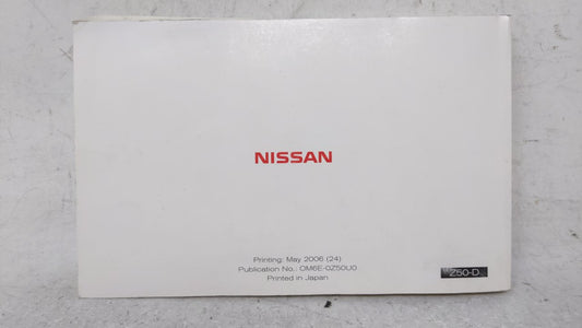 2006 Nissan Murano Owners Manual Book Guide OEM Used Auto Parts