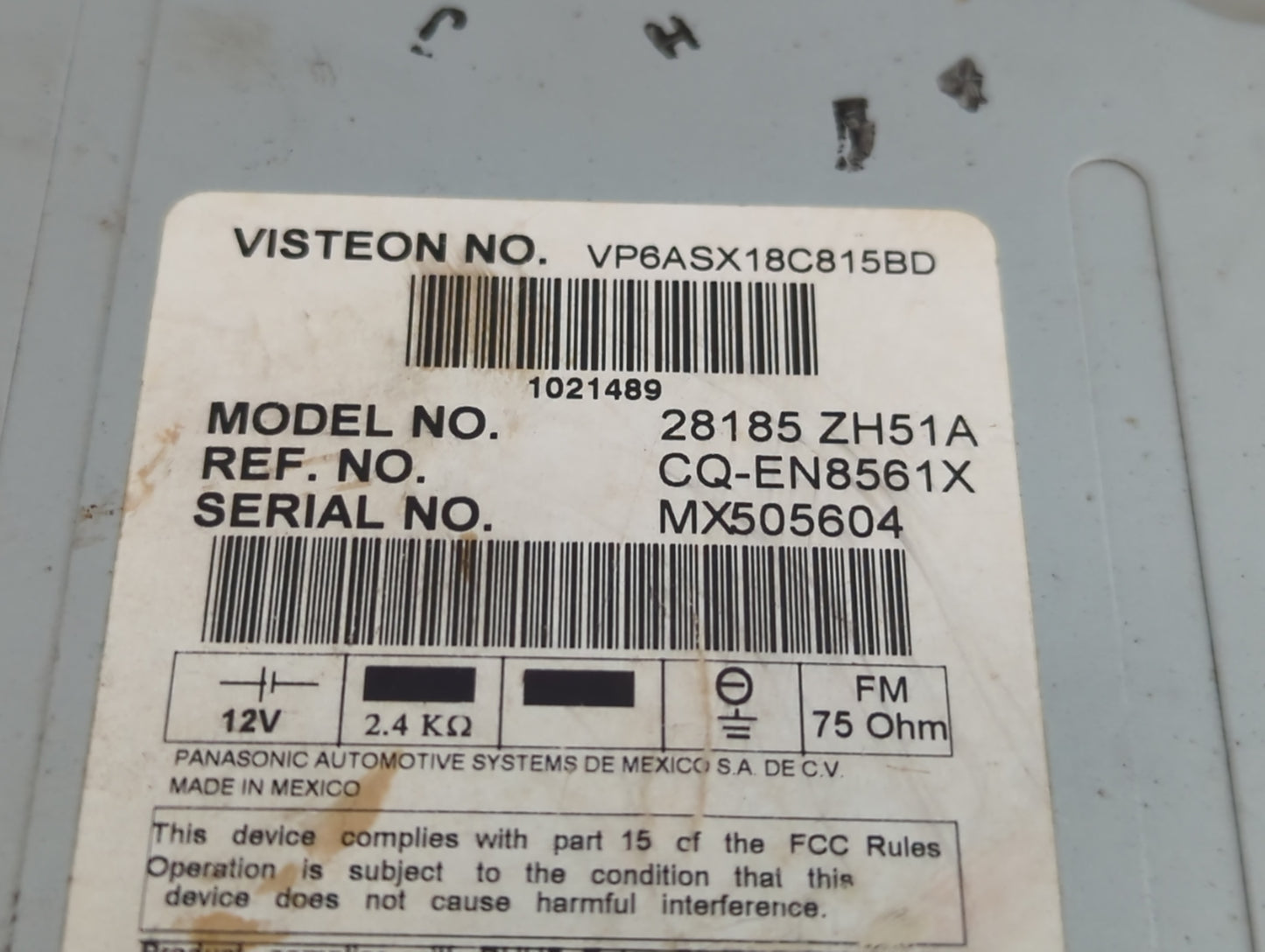 2006 Nissan Titan Radio AM FM Cd Player Receiver Replacement P/N:28185 ZH51A Fits OEM Used Auto Parts - Oemusedautoparts1.co