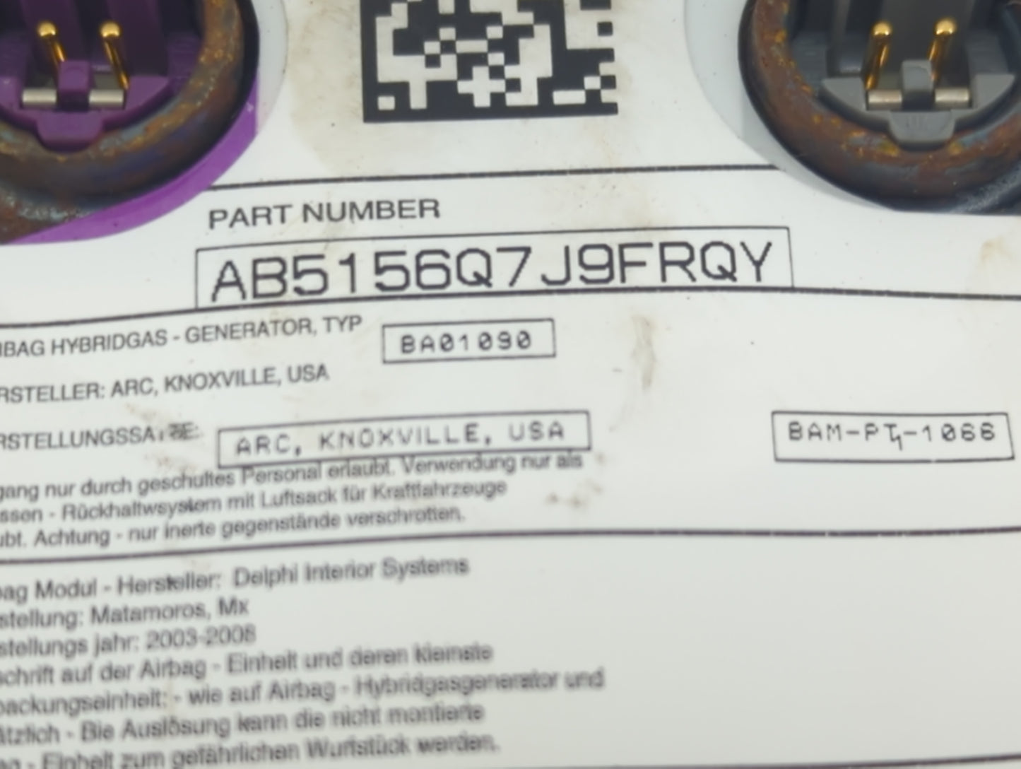 2006-2010 Pontiac G6 Air Bag Driver Left Steering Wheel Mounted Fits Fits 2006 2007 2008 2009 2010 OEM Used Auto Parts - Oem