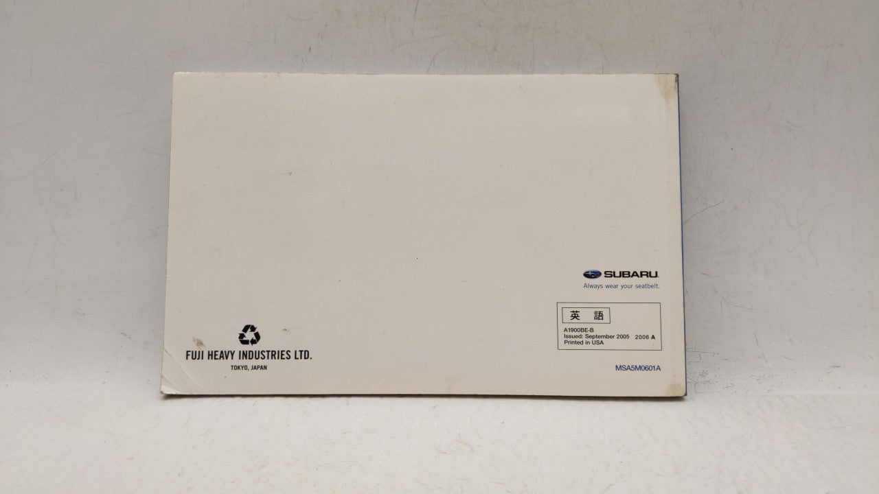 2006 Subaru Impreza Owners Manual Book Guide OEM Used Auto Parts - Oemusedautoparts1.com