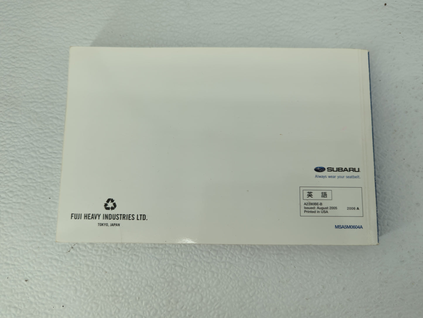 2006 Subaru Legacy Owners Manual Book Guide OEM Used Auto Parts - Oemusedautoparts1.com