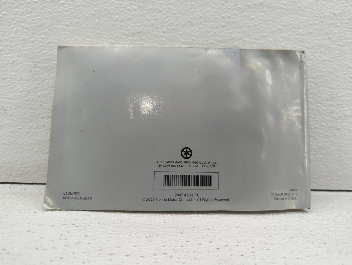 2007 Acura Tl Owners Manual Book Guide OEM Used Auto Parts - Oemusedautoparts1.com