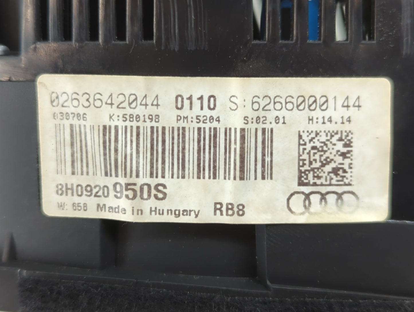 2007-2009 Audi A4 Instrument Cluster Speedometer Gauges P/N:8H0920950S Fits Fits 2007 2008 2009 OEM Used Auto Parts - Oemuse