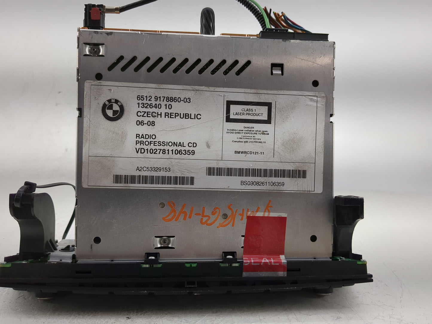 2007-2008 Bmw 328i Radio AM FM Cd Player Receiver Replacement P/N:9178860-03 Fits Fits 2007 2008 2009 OEM Used Auto Parts -