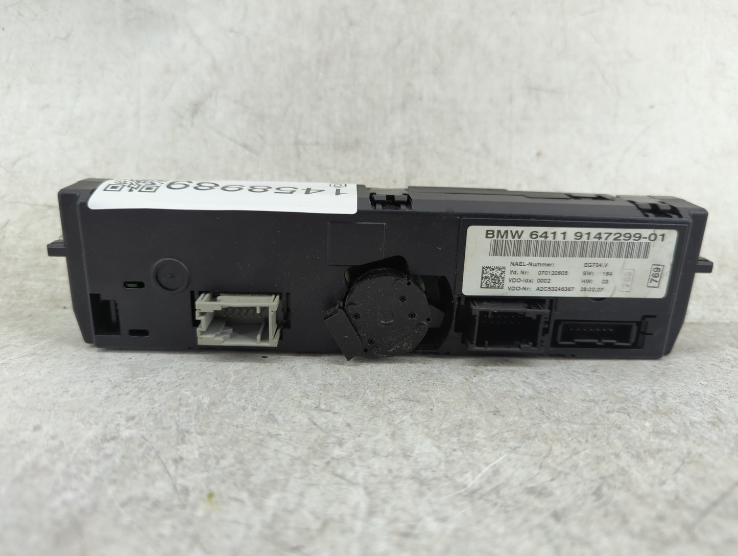 2007-2009 Bmw 328i Climate Control Module Temperature AC/Heater Replacement P/N:9147299-01 Fits Fits 2007 2008 2009 OEM Used