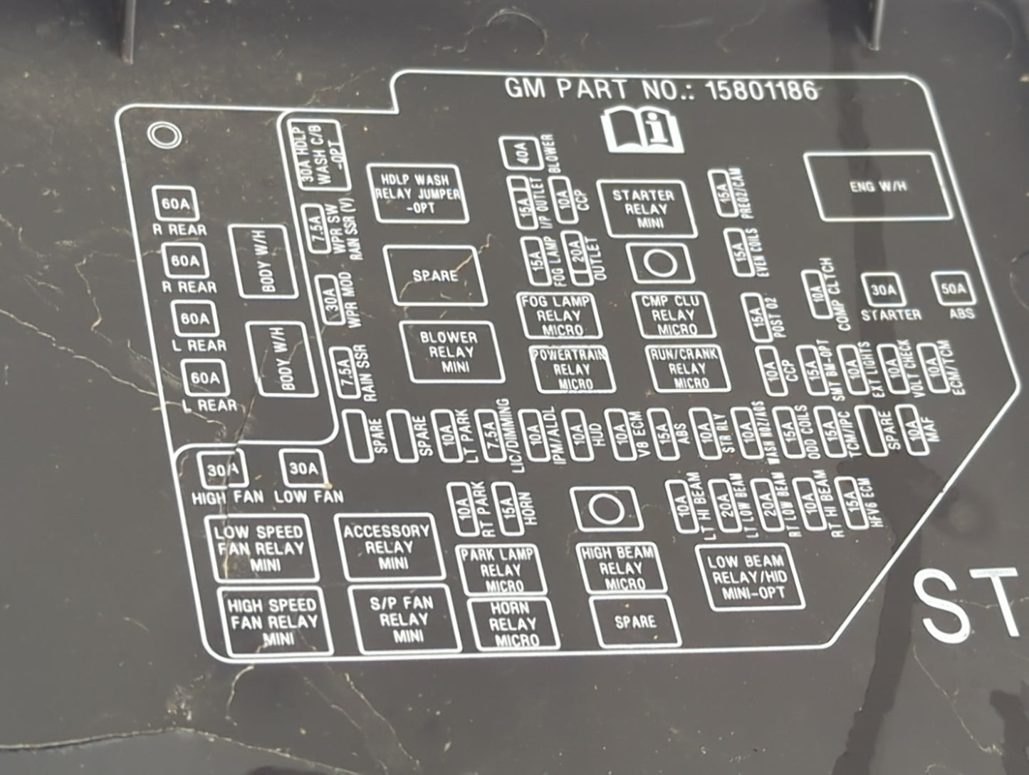 2005-2007 Cadillac Sts Fusebox Fuse Box Panel Relay Module P/N:15801186 Fits Fits 2005 2006 2007 OEM Used Auto Parts - Oemus