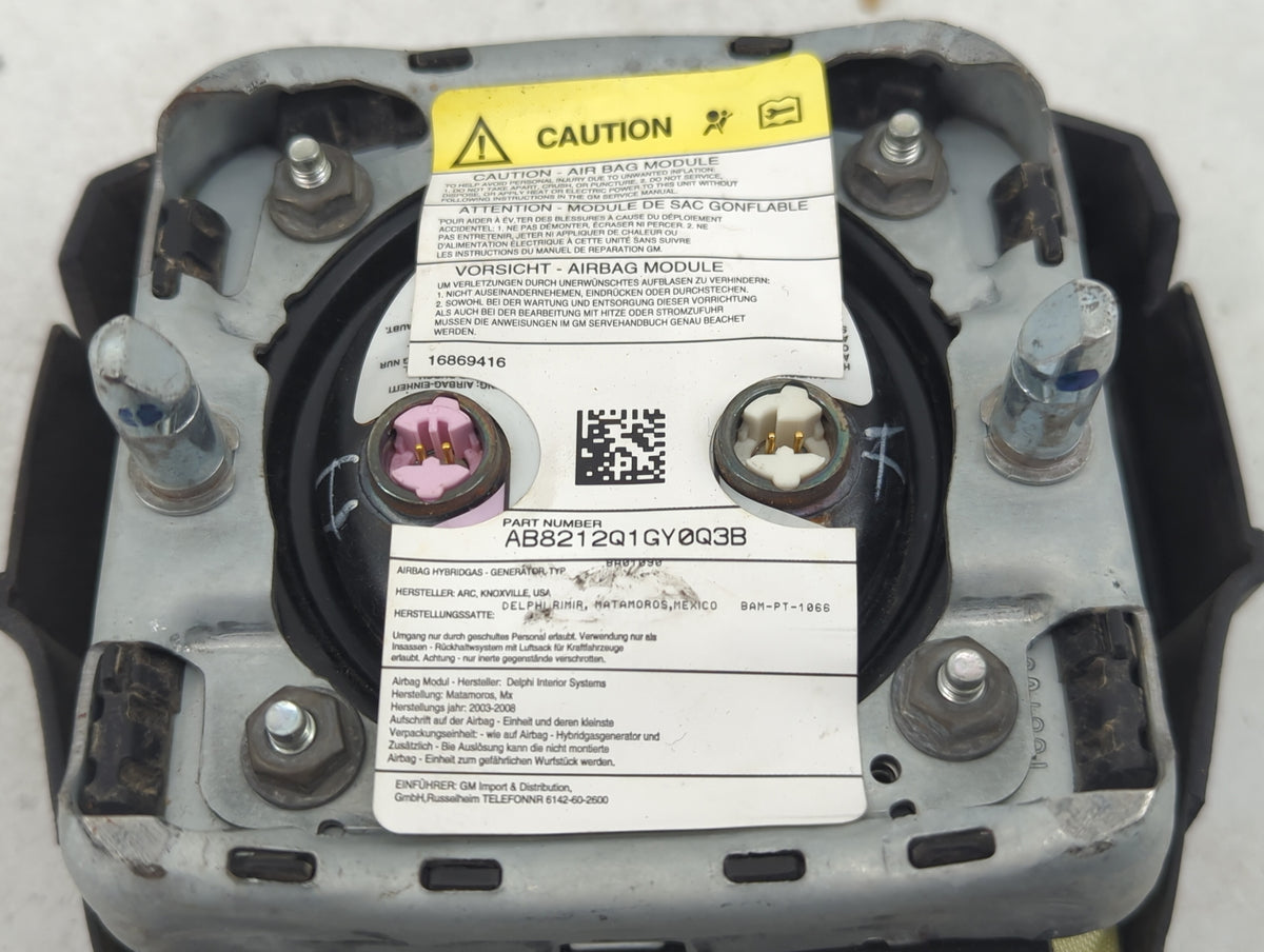 2007 Chevrolet Silverado Air Bag Driver Left Steering Wheel Mounted P/N:AB8212Q1GY0Q3B 16869416 Fits OEM Used Auto Parts - O