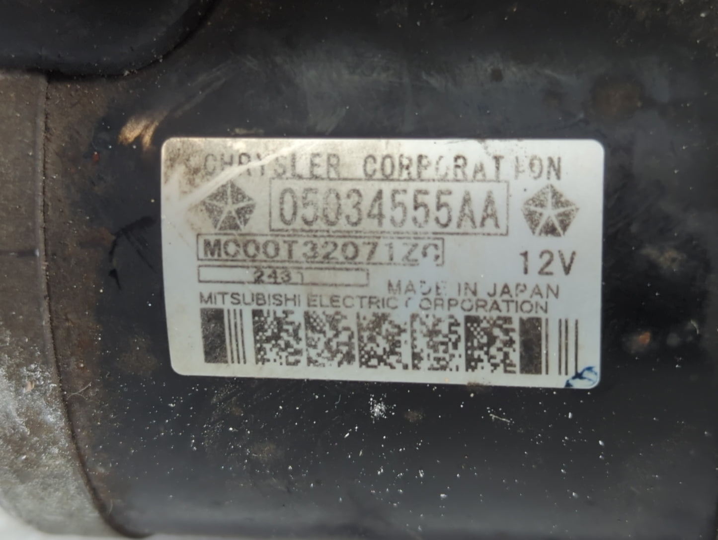 2007-2012 Dodge Caliber Car Starter Motor Solenoid OEM P/N:M000T32071ZC 05034555AA Fits OEM Used Auto Parts - Oemusedautopar