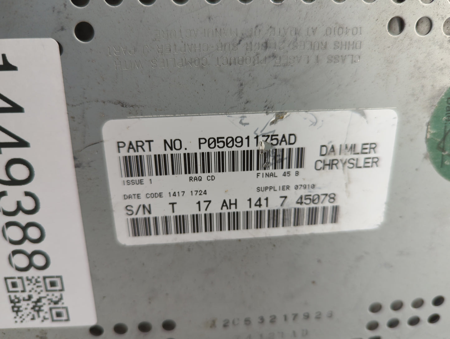 2004-2007 Dodge Durango Radio AM FM Cd Player Receiver Replacement P/N:P05091175AD Fits Fits 2004 2005 2006 2007 2008 2009 2