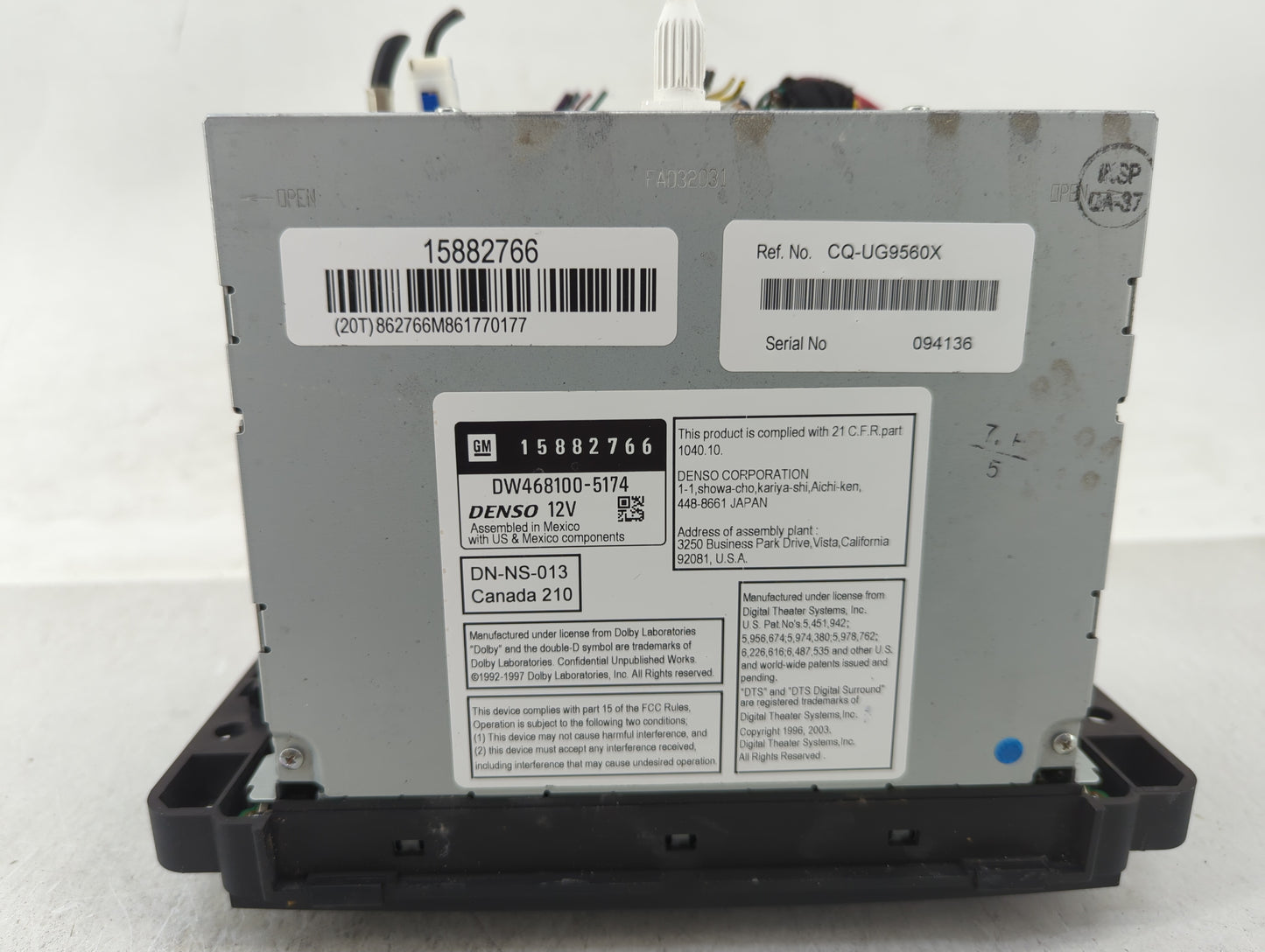 2007-2008 Gmc Yukon Xl 1500 Radio AM FM Cd Player Receiver Replacement P/N:15882766 Fits Fits 2007 2008 OEM Used Auto Parts