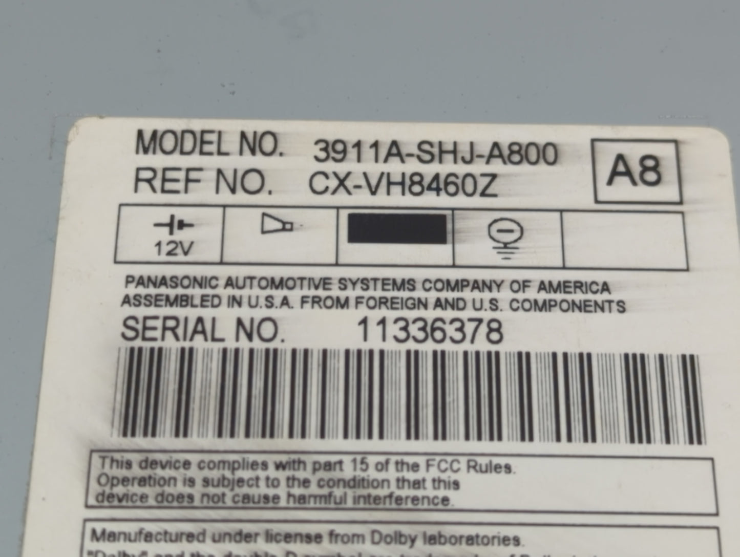 2005-2010 Honda Odyssey Radio AM FM Cd Player Receiver Replacement P/N:3911A-SHJ-A800 Fits Fits 2005 2006 2007 2008 2009 201