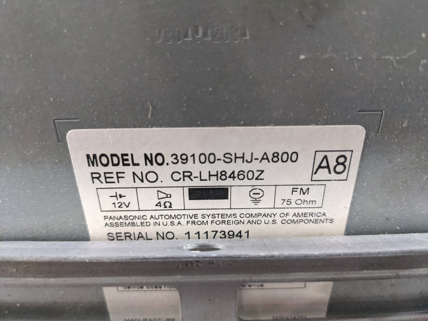 2005-2010 Honda Odyssey Radio AM FM Cd Player Receiver Replacement P/N:39100-SHJ-A800 Fits OEM Used Auto Parts - Oemusedauto