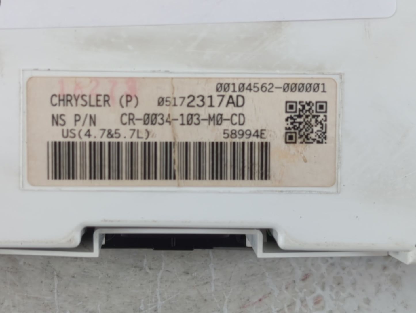 2007 Jeep Grand Cherokee Instrument Cluster Speedometer Gauges P/N:05172317AD Fits OEM Used Auto Parts - Oemusedautoparts1.c