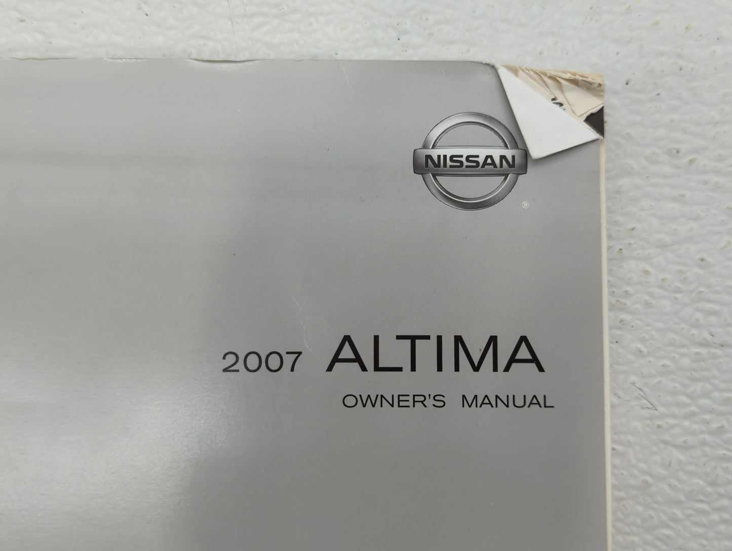 2007 Nissan Altima Owners Manual Book Guide OEM Used Auto Parts - Oemusedautoparts1.com