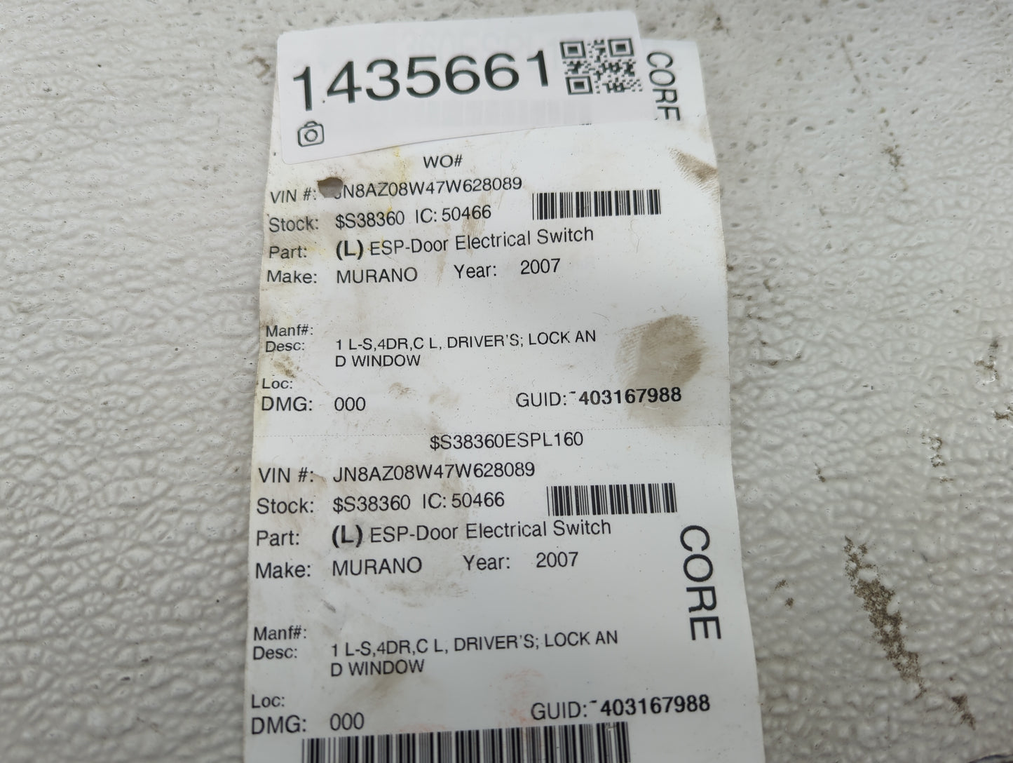 2007 Nissan Murano Master Power Window Switch Replacement Driver Side Left Fits OEM Used Auto Parts - Oemusedautoparts1.com