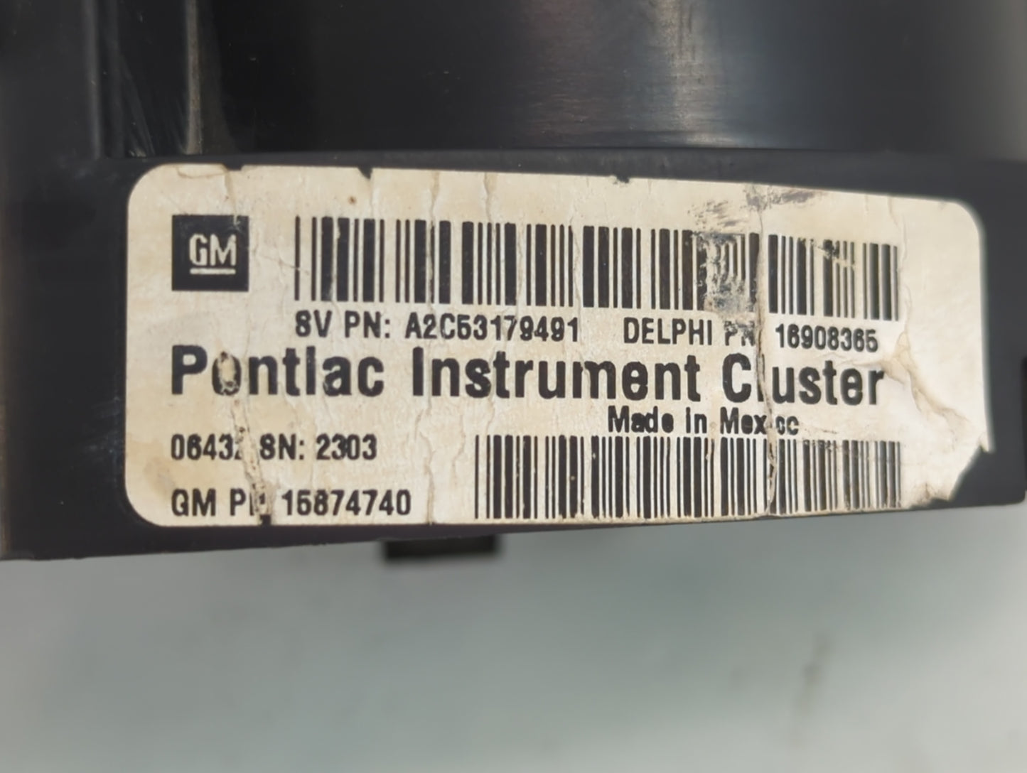 2007 Pontiac G6 Instrument Cluster Speedometer Gauges P/N:A2C53179491 Fits OEM Used Auto Parts - Oemusedautoparts1.com