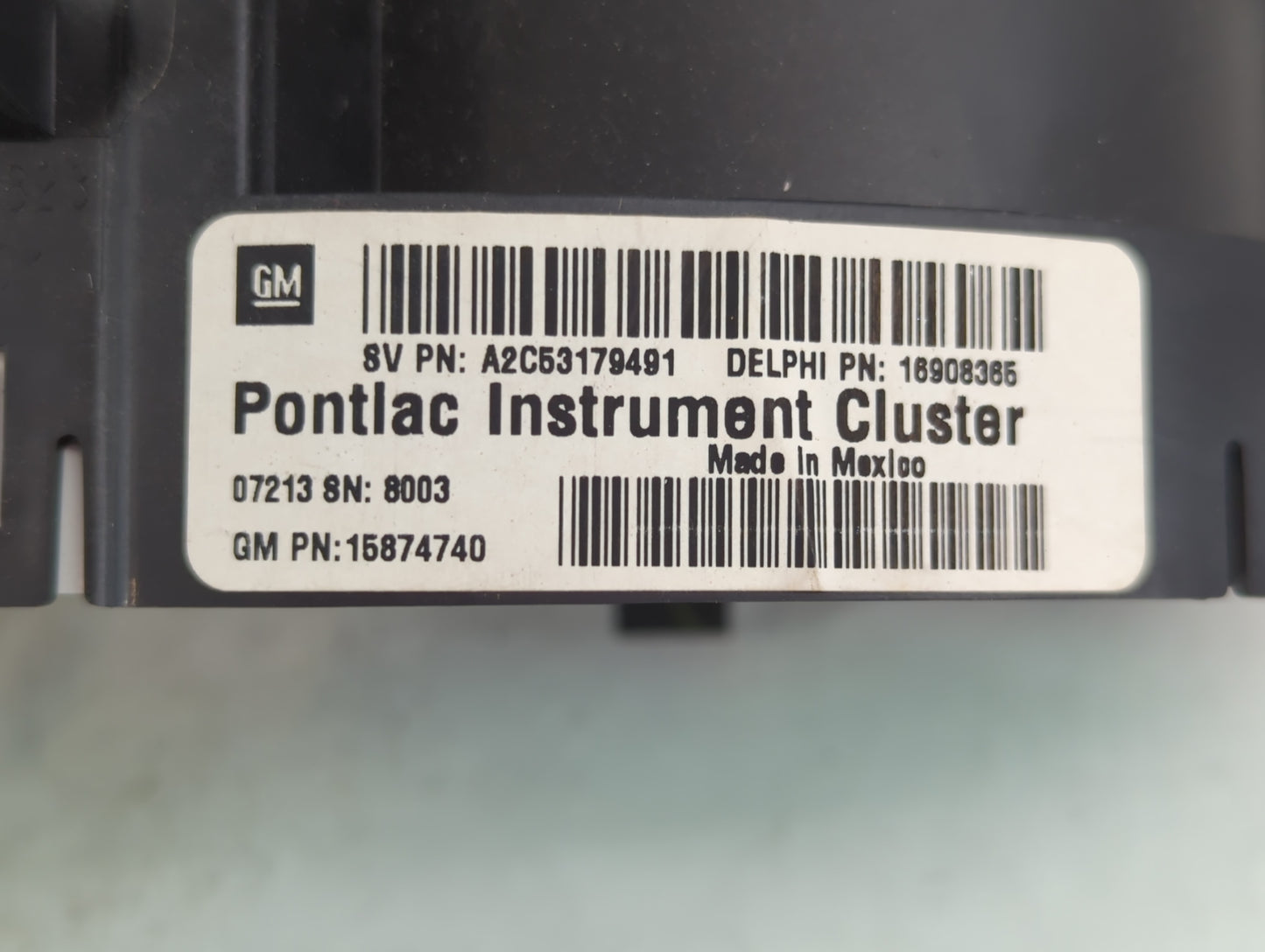 2007 Pontiac G6 Instrument Cluster Speedometer Gauges P/N:A2C53179491 Fits OEM Used Auto Parts - Oemusedautoparts1.com