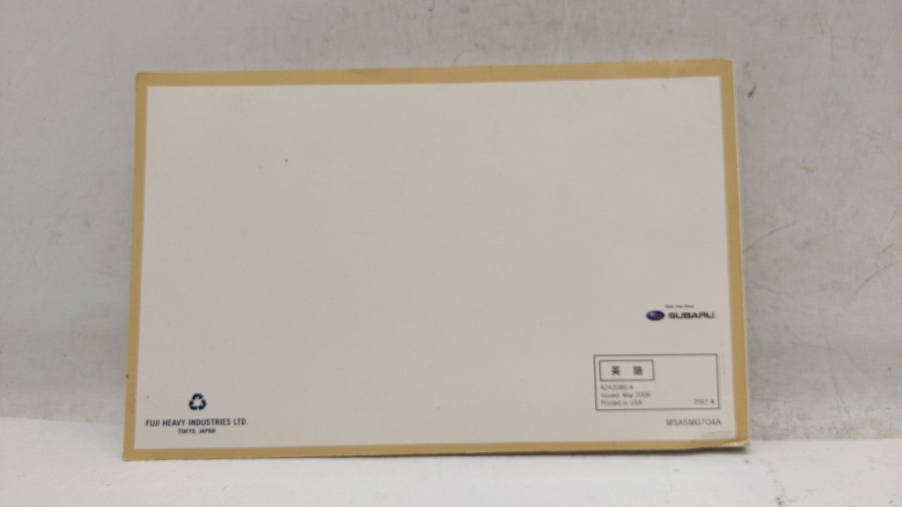2007 Subaru Legacy Owners Manual Book Guide OEM Used Auto Parts - Oemusedautoparts1.com
