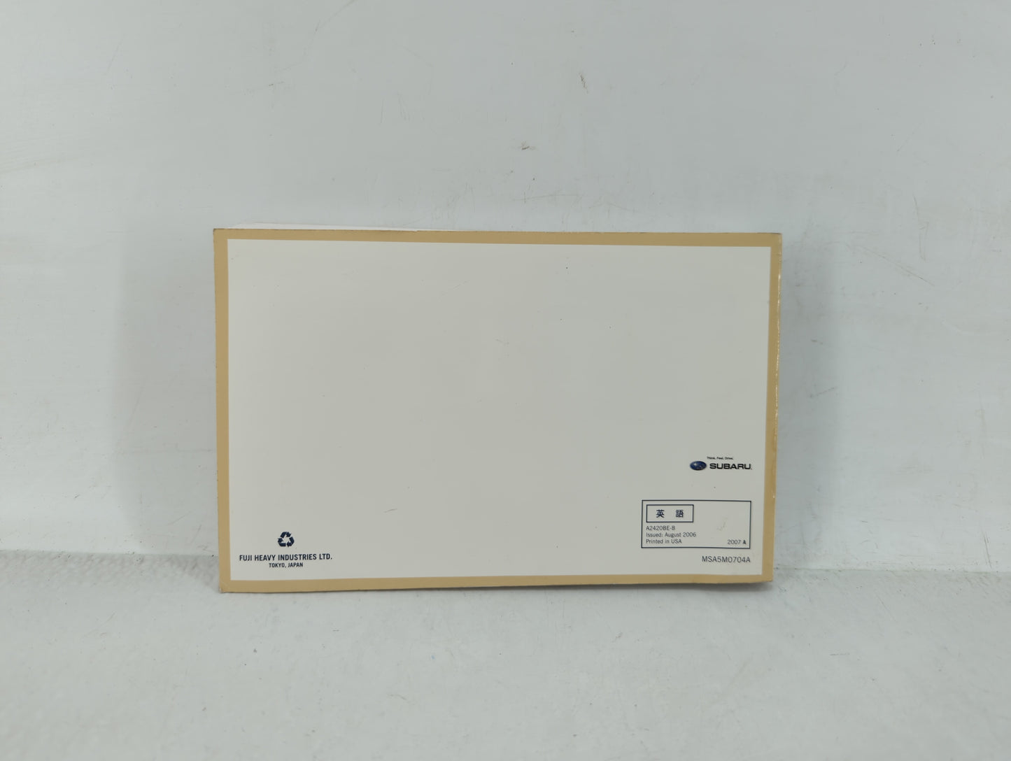 2007 Subaru Legacy Owners Manual Book Guide OEM Used Auto Parts - Oemusedautoparts1.com
