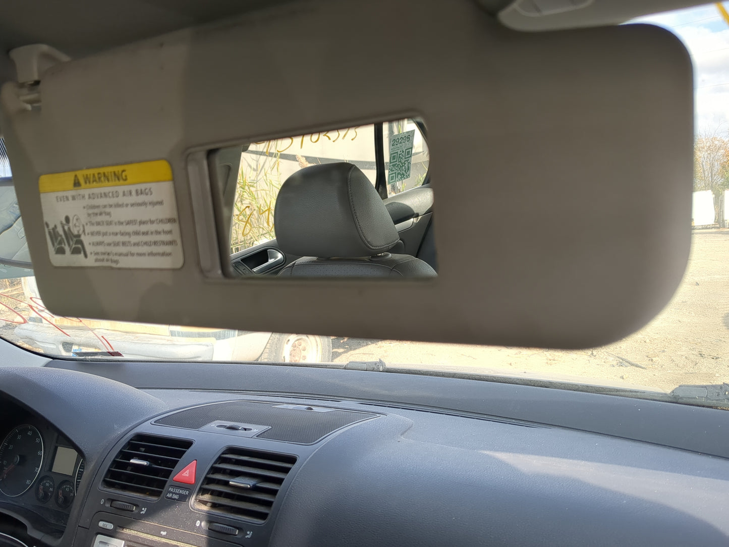 2007-2010 Volkswagen Jetta Sun Visor Shade Replacement Passenger Right Mirror Fits Fits 2007 2008 2009 2010 OEM Used Auto Pa