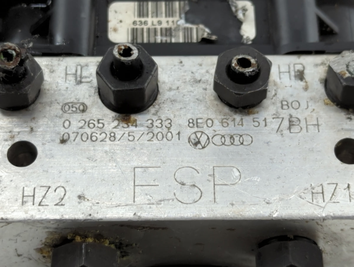 2007-2009 Audi A4 Anti-Lock Brake ABS Pump Module Actuator OEM P/N:8R0 614 517D 8E0 614 517BF Fits Fits 2007 2008 2009 OEM U