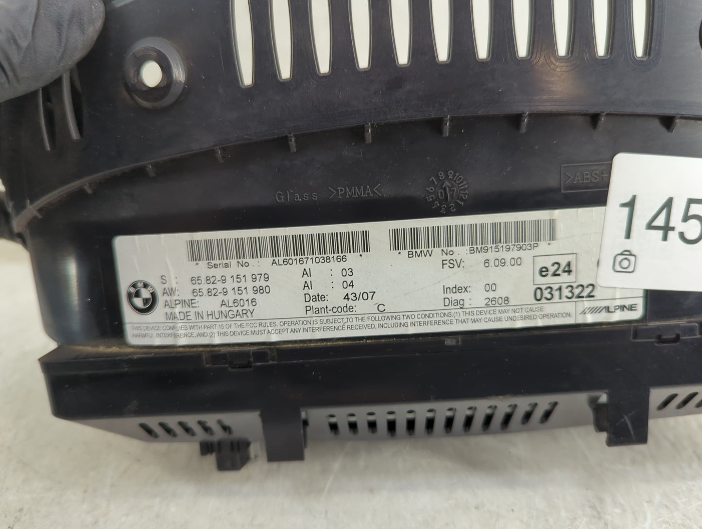 Bmw 335 Information Radio Display Screen 1451800 - Oemusedautoparts1.com