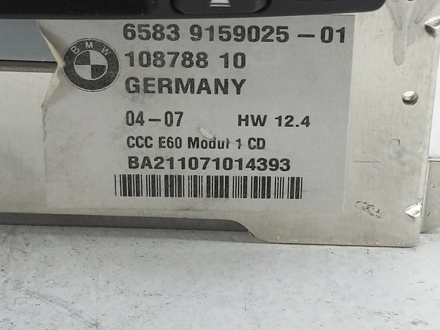 2008 Bmw 535i Radio AM FM Cd Player Receiver Replacement P/N:6583 9159025-01 108788 10, BA211071014393 Fits OEM Used Auto Pa