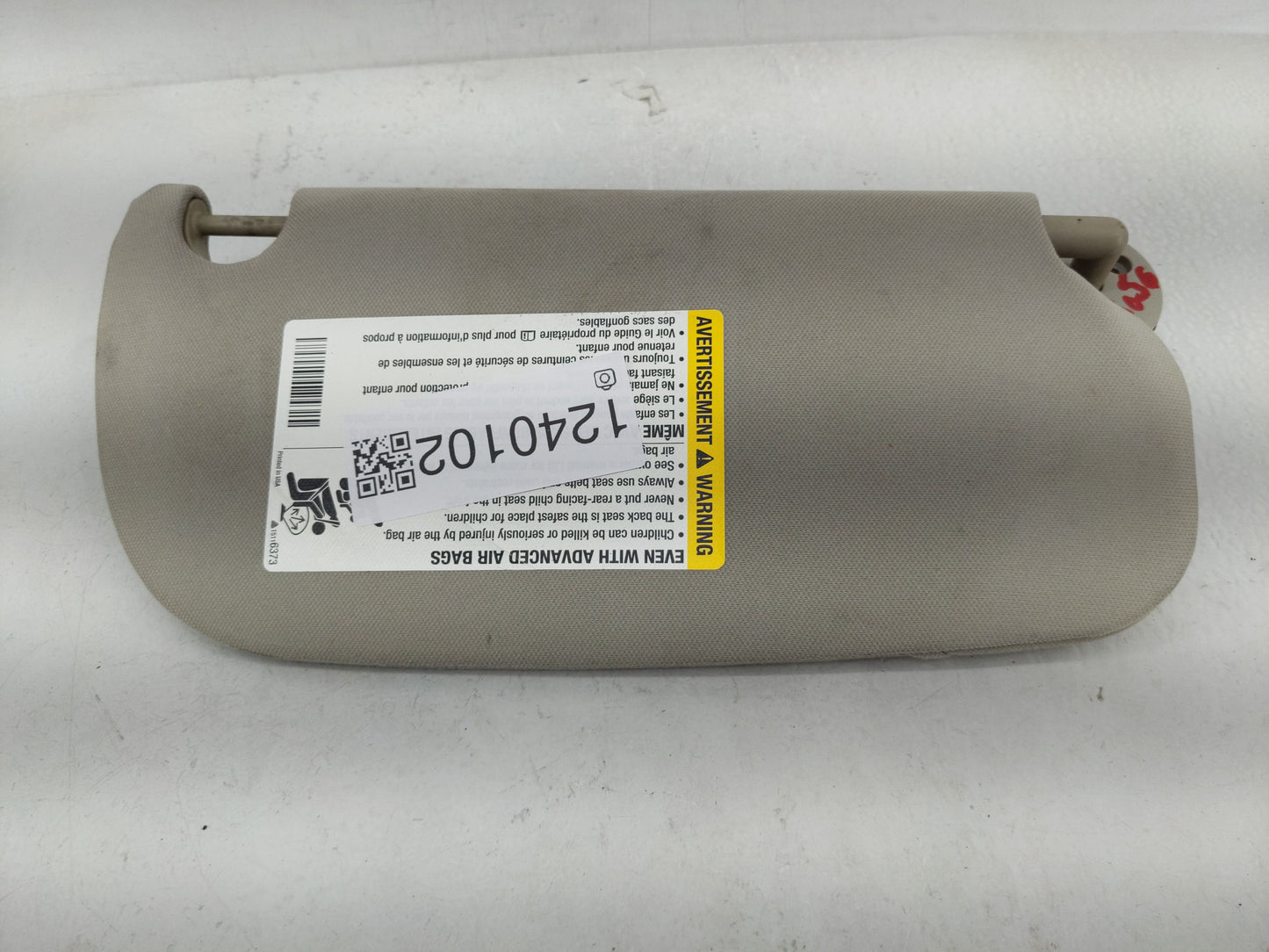 2008 Chevrolet Cobalt Sun Visor Shade Replacement Driver Left Mirror Fits OEM Used Auto Parts - Oemusedautoparts1.com