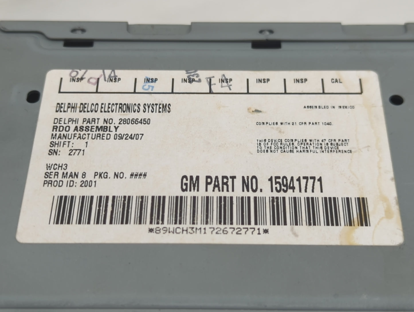 2005-2012 Chevrolet Colorado Radio AM FM Cd Player Receiver Replacement P/N:28066450 15941771 Fits OEM Used Auto Parts - Oem