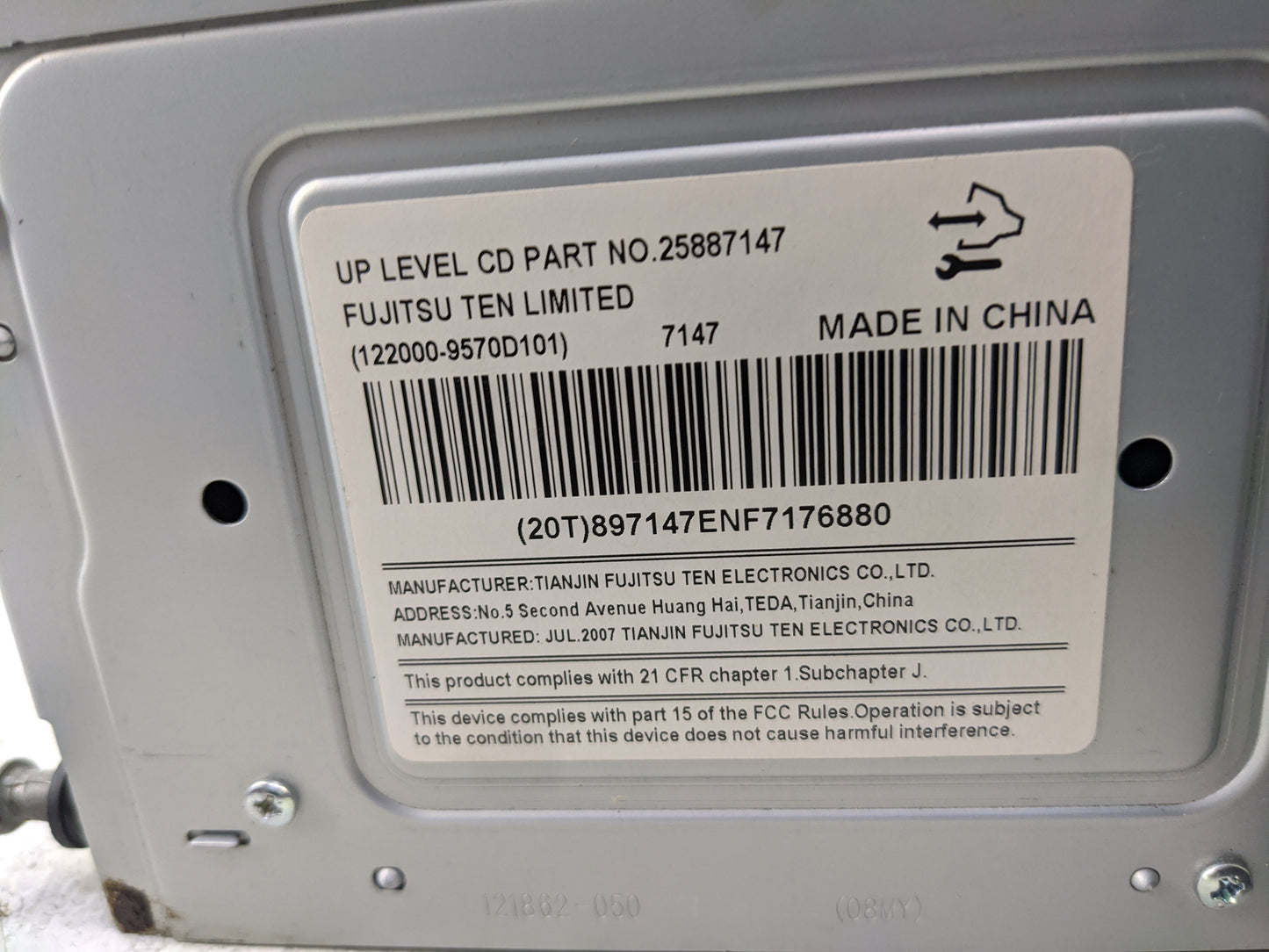 2006-2016 Chevrolet Impala Radio AM FM Cd Player Receiver Replacement P/N:25887147 Fits OEM Used Auto Parts - Oemusedautopar