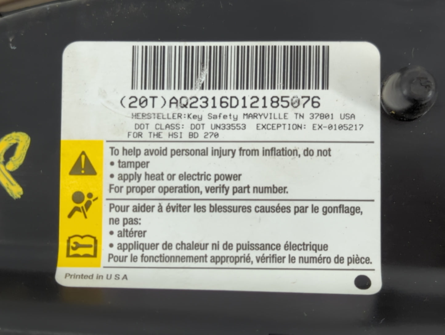 2008 Chevrolet Malibu Passenger Curtain Air Bag Oem - Oemusedautoparts1.com
