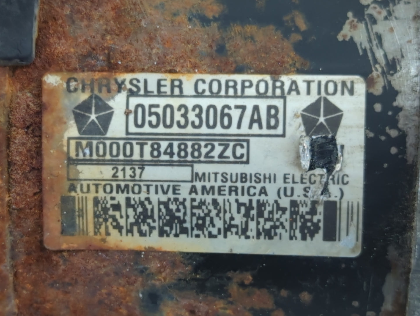 2003-2010 Chrysler Pt Cruiser Car Starter Motor Solenoid OEM P/N:M000T84882ZC 05033067AB Fits OEM Used Auto Parts - Oemuseda