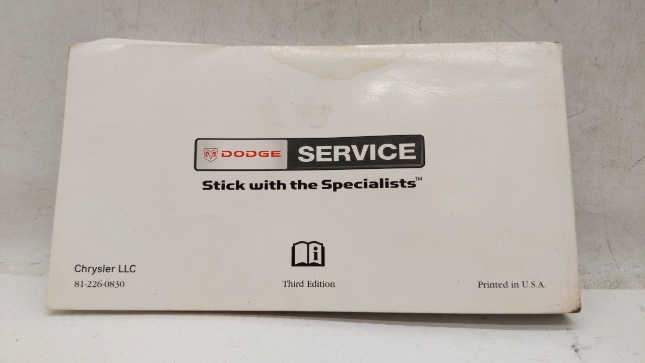 2008 Dodge Avenger Owners Manual Book Guide OEM Used Auto Parts - Oemusedautoparts1.com