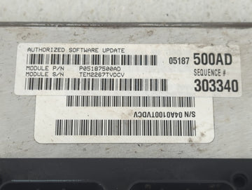 2008-2009 Dodge Durango PCM Engine Control Computer ECU ECM PCU OEM P/N:05187500AD Fits Fits 2008 2009 OEM Used Auto Parts