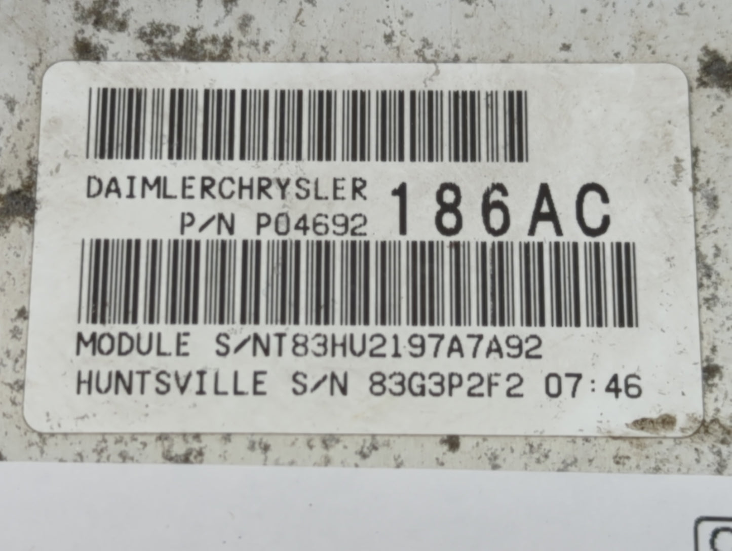 2008-2009 Dodge Durango PCM Engine Control Computer ECU ECM PCU OEM P/N:P04692186AC Fits Fits 2008 2009 OEM Used Auto Parts