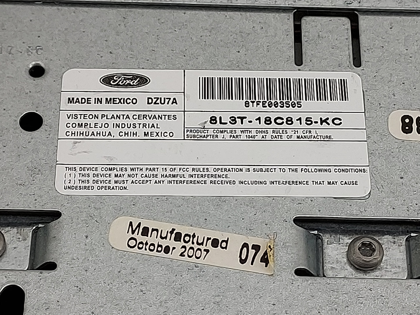 2008 Ford F-150 Radio AM FM Cd Player Receiver Replacement P/N:8L3T-18C815-KC Fits OEM Used Auto Parts - Oemusedautoparts1.c