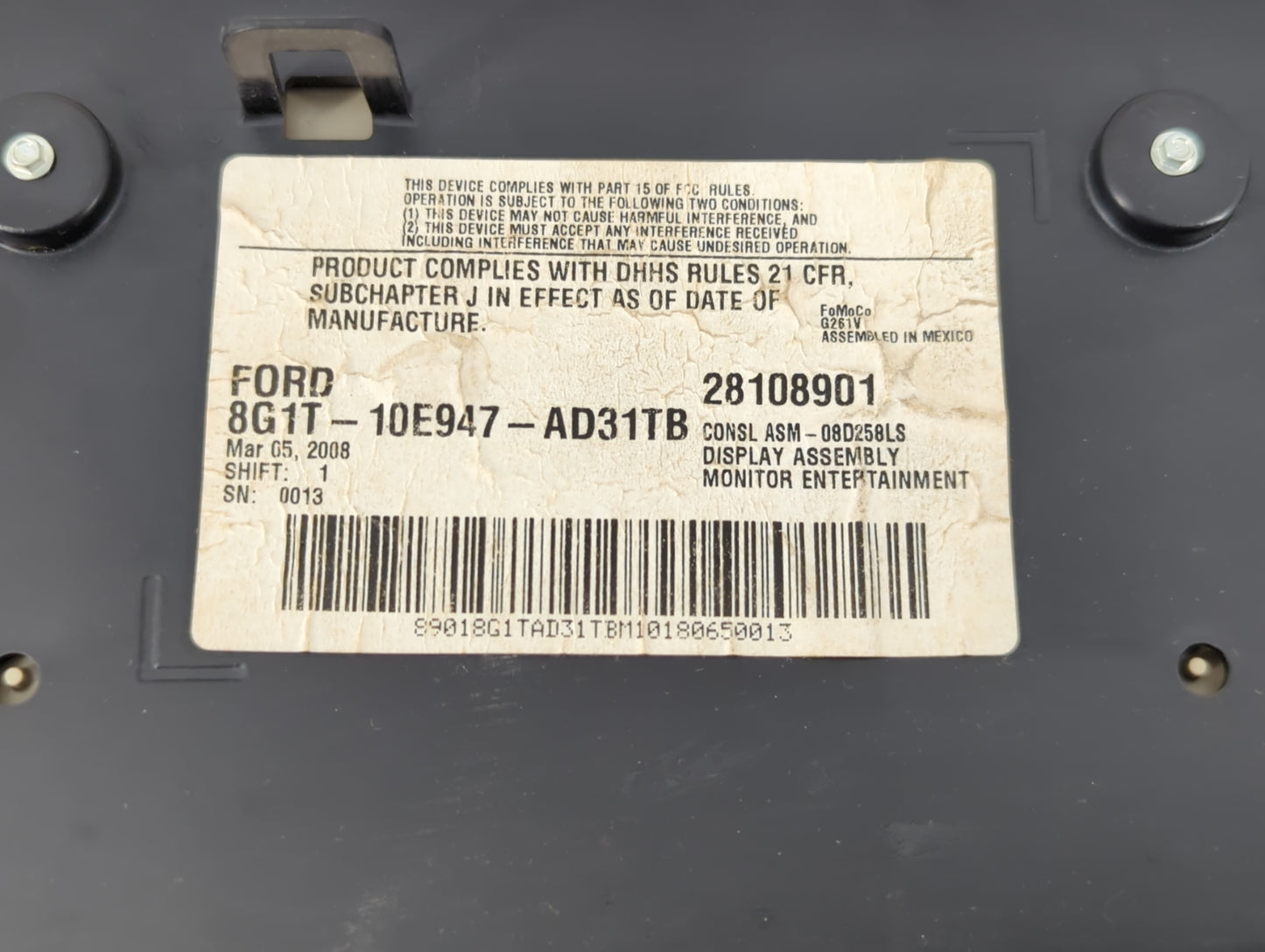 2008-2008 Ford Taurus X Information Display Screen - Oemusedautoparts1.com