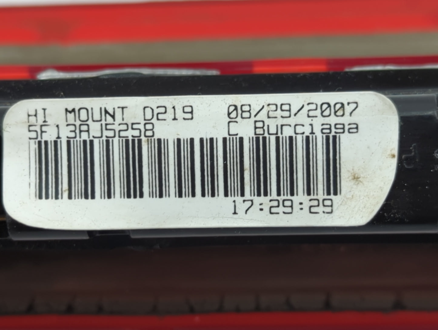 2008-2009 Ford Taurus X Driver Left Side Deck Lid Mounted Tail Light - Oemusedautoparts1.com