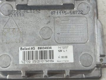 2008 Gmc Acadia Headlight Ballast Head Light Silver Metallic