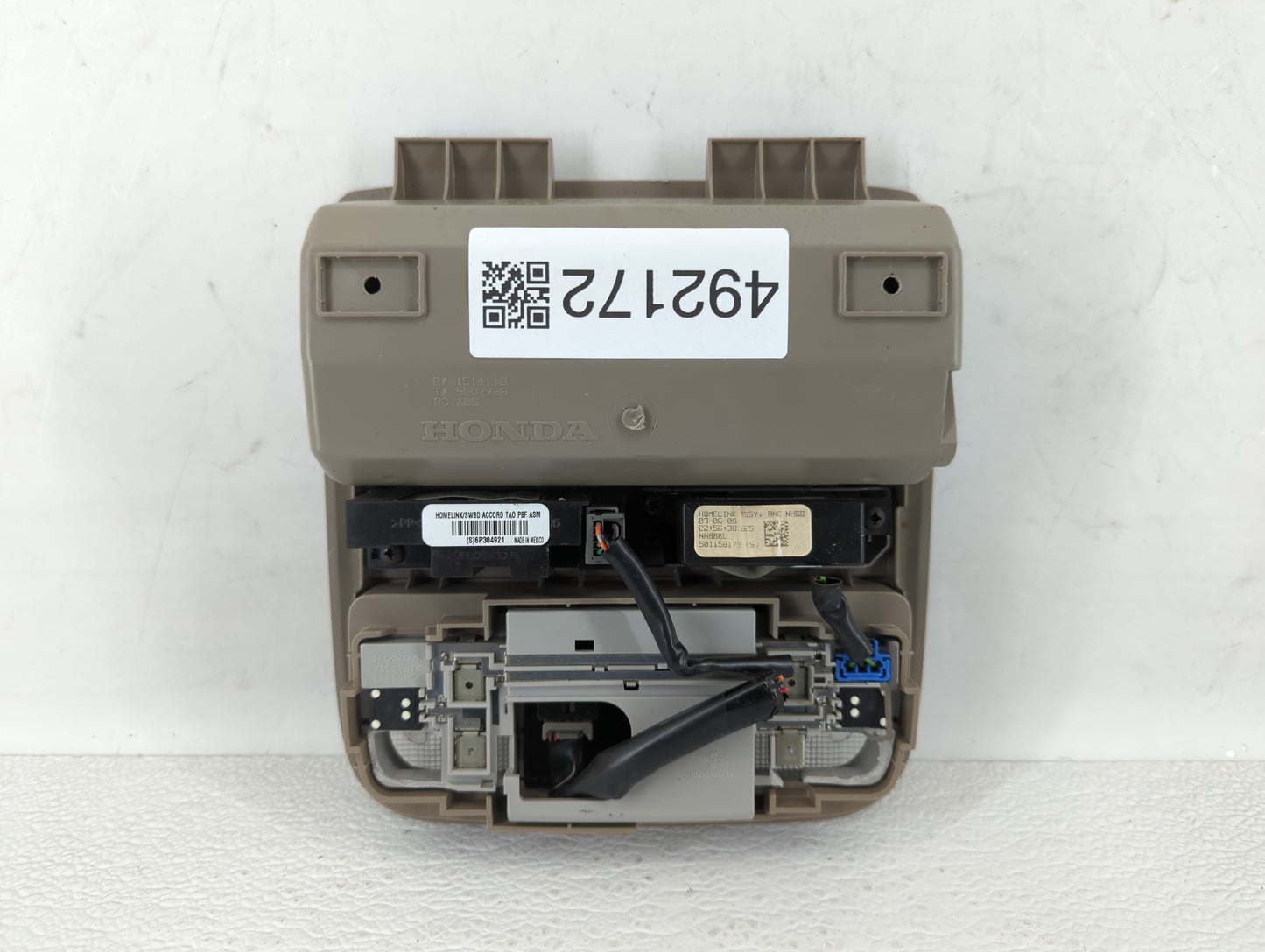 2008 Honda Accord Overhead Roof Console Beige - Oemusedautoparts1.com