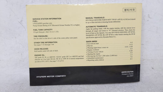 2008 Hyundai Elantra Owners Manual Book Guide OEM Used Auto Parts