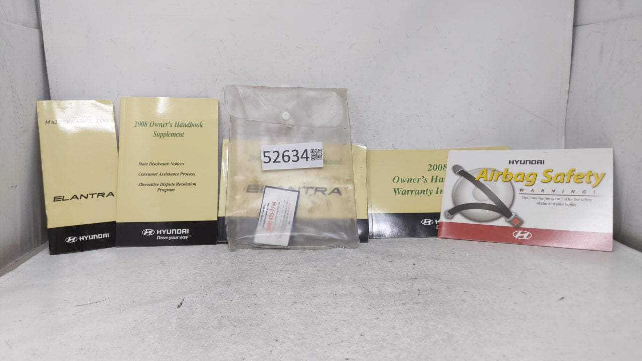 2008 Hyundai Elantra Owners Manual Book Guide OEM Used Auto Parts - Oemusedautoparts1.com