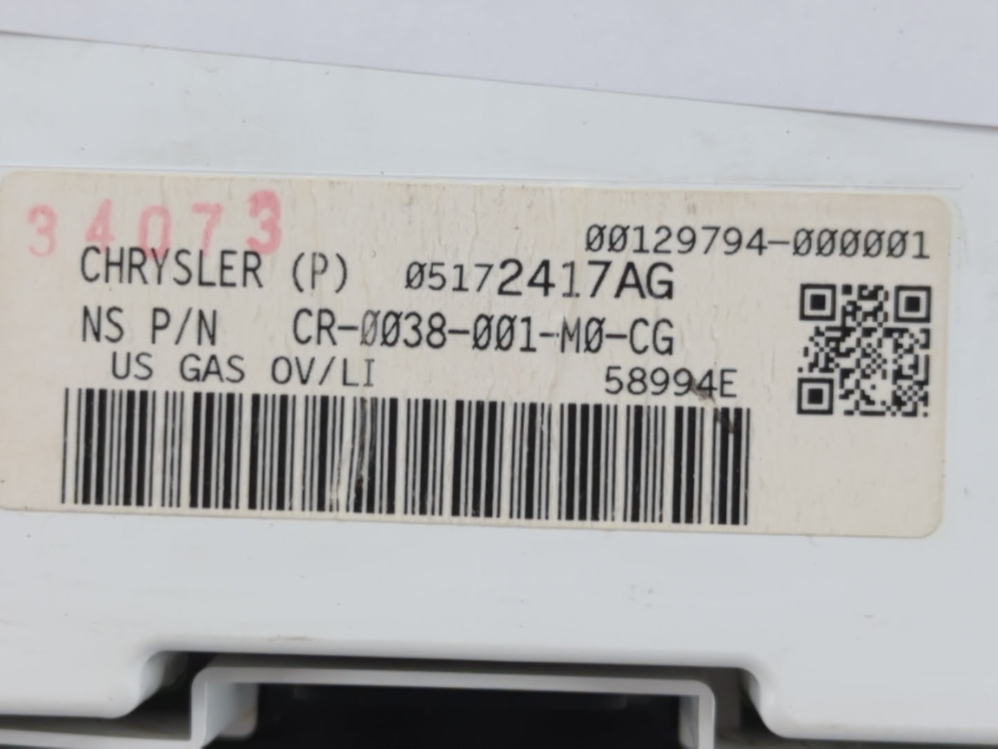 2008 Jeep Commander Instrument Cluster Speedometer Gauges P/N:CR-0038-001-M0-CG 05172417AG Fits OEM Used Auto Parts - Oemuse